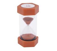 TimeTEX - Mega clessidra | Timer da 10 minuti per visualizzare il tempo per le attività in classe o a casa | 6 angoli, 16 cm di altezza, 7 cm di diametro. Colore: arancione