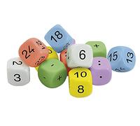 TimeTEX- Set di Dadi, Colore Verde/Bianco, 20 mm, 92602