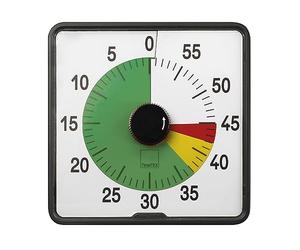 TimeTEX - Timer "conto alla rovescia" L con disco semaforo | Timer preciso per misurazioni del tempo versatili con funzioni pratiche | Contenuto: timer a batteria in nero (dimensioni: circa 20 x 20