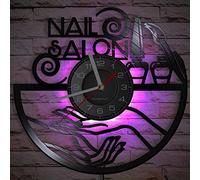 Timethink - Orologio da parete a LED in vinile da 30,5 cm con 7 colori che cambiano per salone di bellezza decorazione della parete decorativa della finestra orologio da parete