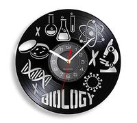 Timethink Orologio da parete da 30,5 cm, con scritta "Tools of Science Chemistry Lab", in vinile, silenzioso, al quarzo, senza ticchettio, funzionamento a batteria, biologia, scienza, dopamina