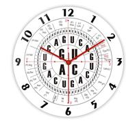 Timethink Orologio da parete da 30,5 cm, silenzioso, senza ticchettio, batteria genetica, biochimica, scienza, codice genetico, arte da parete, biologia molecolare, orologio decorativo da parete per