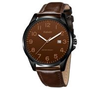 Timever Orologio Analogico da Uomo,Cinturino in Pelle,Impermeabile 3 ATM | Tre lancette,data e quadrante con numeri grandi per una lettura chiara,ideale per l'uso quotidiano e come regalo per uomo.