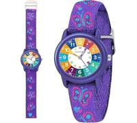Timever Orologio per Bambino,Orologio Analogico al Quarzo per Ragazzi e Ragazze con Cinturini in Tessuto Elastico e Farfalle/Dinosauri/Fiori,Regalo per Bambini dai 3 ai 12 Anni