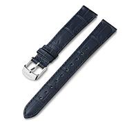 Timex 16mm Genuine Leather Strap - Blue with Silver-Tone Buckle