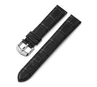 Timex 18mm Genuine Leather Quick-Release Strap Black Croco with Silver-Tone Buckle
