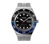 Timex 38 mm M79 Automatico Nero/Blu Cassa Argento Quadrante Nero Bracciale Argento - Taglia Unica