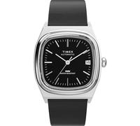 Timex Automatico 1983 E Line Orologio Cinturino in Pelle Nera Quadrante Nero 34mm TW2Y07500, nero, Vestito