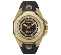 Timex Orologio da uomo UFC Mechanical Street 45 mm - Cinturino in PU nero quadrante dorato cassa dorata TW2V86500
