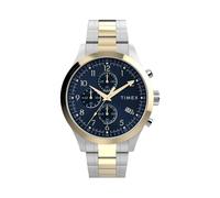 Timex Orologio da Uomo Trend da 43 mm, Cinturino in Acciaio Inox a Doppia Tonalità, Quadrante Blu, Cassa a Doppia Tonalità, TW2Y01500
