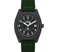 Timex Capstone - Orologio da uomo 39 mm, quadrante verde in due parti a sgancio rapido e cassa nera