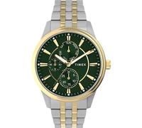 Timex Chicago TW2Y21400 - Orologio al quarzo da uomo, 45 mm, cinturino in acciaio inox bicolore con quadrante verde