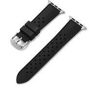 Timex Cinturino unisex compatibile con Apple Watch da 42 mm a 44 mm, Nero/argento, Large, Cinturino