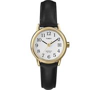 Timex Classic T2H341 Orologio Analogico da Polso da Donna, Pelle, Oro/Nero