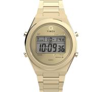 Timex Continental - Orologio da uomo, 39 mm, cinturino dorato, quadrante digitale, cassa dorata