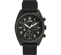 Timex Cronografo da uomo Expedition Capstone 41 mm - quadrante nero in due pezzi nero Gunmetal cassa