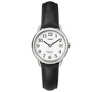 Timex T2H331 Orologio da donna con cinturino in pelle nera, con datario, al quarzo, da 25 mm
