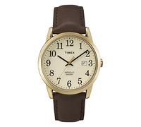Timex Orologio Easy Reader TW2P75800 da uomo, cinturino in pelle marrone, datario, 38 mm, Indiglo