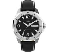 Timex Essex 46mm Orologio da uomo - Bracciale a maglie nere quadrante nero cassa argentata, nero