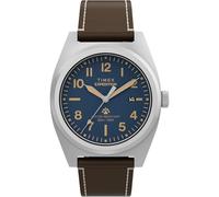 Timex Expedition Capstone - Orologio da polso da uomo, 39 mm, quadrante blu in due pezzi, cassa argentata
