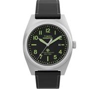 Timex Expedition Capstone - Orologio da uomo, 39 mm, quadrante nero in due pezzi, cassa argentata