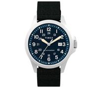 Timex Orologio da uomo Expedition Field Solar 41mm - cinturino nero quadrante blu cassa in acciaio inossidabile