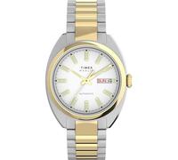 Timex Marlin Draper - Orologio automatico da uomo, 37 mm, cinturino bicolore con quadrante argentato e cassa bicolore