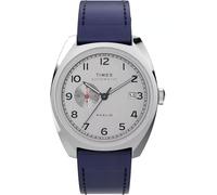 Timex Marlin TW2V61900 Orologio Automatico Quadrante Argento Cinturino in Pelle Blu