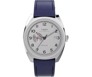 Timex Marlin TW2V61900 Orologio Automatico Quadrante Argento Cinturino in Pelle Blu
