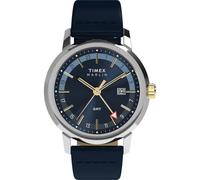 Timex Orologio da uomo Marlin® Quartz GMT 40mm con cinturino in pelle TW2Y47900
