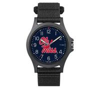 Timex Orologio da uomo Collegiate Pride 40 mm – Ole Miss Rebels, cinturino FastWrap nero