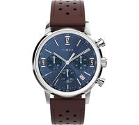 Orologio Uomo TIMEX MARLIN TW2W10200 Chrono Pelle Marrone Blu
