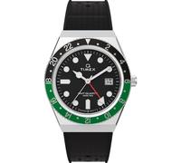 Timex Men's Q GMT 38mm Synthetic Rubber Strap Watch