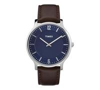 Timex Men's TW2R49900 Metropolitan Skyline Brown/Blue Leather Strap Watch