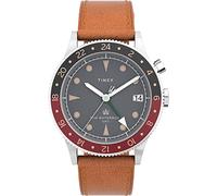 Timex Waterbury Tradizionale Gmt 39mm pelle Marrone Cinturino Orologio TW2V74000