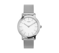 Timex Transcend TW2U86700 - Orologio da donna da 31 mm, cinturino in maglia di acciaio inossidabile e quadrante bianco