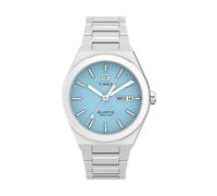 TIMEX Orologio analogico 'Q Timex® Continental Day and Date' blu chiaro / argento Uomo TIMEX One Size