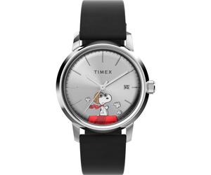 TIMEX Orologio analogico 'Timex Marlin® Automatic x Peanuts Snoopy Flying Ace' marrone / rosso / nero / argento Uomo TIMEX One Size