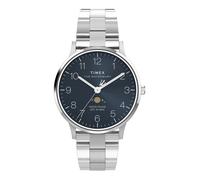 TIMEX Orologio analogico 'Waterbury Classic Moon Phase' blu / argento Uomo TIMEX One Size blu / argento