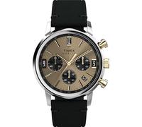Timex Orologio da uomo Marlin al quarzo cronografo 40mm - cinturino nero quadrante champagne cassa bicolore, nero