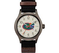 Timex Orologio Collegiate Clutch 40mm da uomo - Alabama Crimson Tide con tessuto nero e cinturino in pelle marrone, Florida Gators