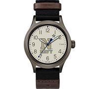 Timex Orologio Collegiate Pride 40mm da uomo - US Naval Academy Midshipmen con cinturino Fastwrap nero, US Naval Academy Midshipmen