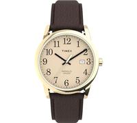 Timex Orologio con cinturino in pelle a grandezza naturale Easy Reader, Marrone/Oro/Crema, Mens Standard, Easy Reader