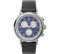 Orologio Uomo TIMEX STANDARD TW2V71100 Chrono Pelle Nero Blu INDIGLO