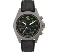 Timex Orologio da uomo Expedition North 43 mm, cinturino in gomma sintetica nera, quadrante nero, cassa in titanio TW2V96300