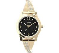 Timex Orologio da donna alla moda con braccialetti elasticizzati da 25 mm, Tonalità oro/Oro/Nero