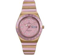 Timex Orologio da donna ispirato al subacqueo da 36 mm - cinturino di espansione bicolore quadrante rosa cassa dorata