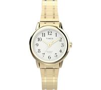 Timex Orologio da donna Main Street da 25 mm, cinturino elastico in acciaio inossidabile color oro, quadrante bianco, cassa color oro TW2W52400
