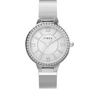 Timex Orologio da donna Main Street da 29 mm, cinturino color argento, quadrante in madreperla, cassa argentata