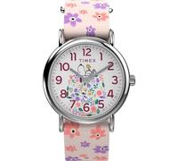 Timex Orologio unisex Peanuts da 34 mm, cinturino in tessuto blu Slip-Thru monostrato, quadrante blu, cassa blu TW2W33500